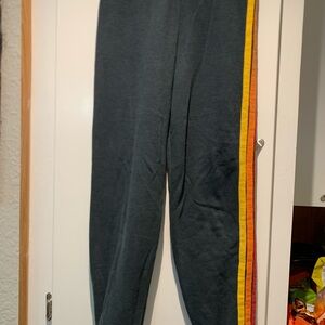 Aviator Nation Kids Charcoal Joggers with Vibrant Stripes